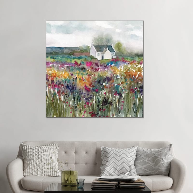 iCanvas "Wildflower Cottage" by Carol Robinson Canvas Print
