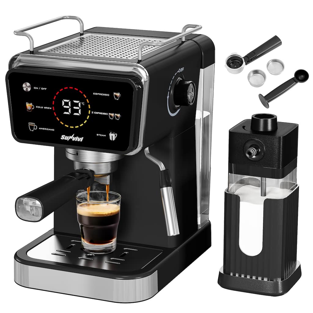 20 Bar Espresso Machine for Home and Office, Single/Double Espresso, Americano and Cold Brew