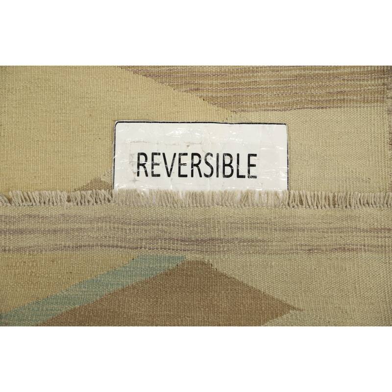 Hand Woven Oriental 100% Wool Carpet Southwestern Modern Multi-Colored Kilim Runner Rug - 5' 10'' X 2' 0''