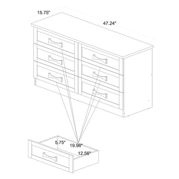 Colburn Modern and Contemporary 6Drawer Wood Storage Dresser Bed