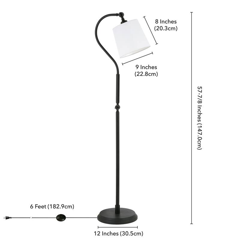 Copper Grove Staverden Blackened Bronze Arc Floor Lamp
