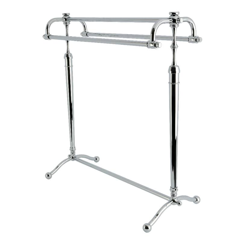 Kingston Brass Warwick 28" Freestanding Pedestal 3-Tier Towel Rack - Polished Chrome