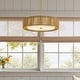 preview thumbnail 6 of 71, 3-Light 20"W Drum Fabric Semi Flush Mount Pendant Chandelier
