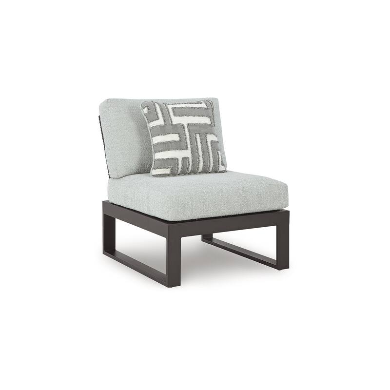 Signature Design by Ashley Beachloft Black/Gray 2-Piece Outdoor Sectional - 57" W x 36" D x 32" H