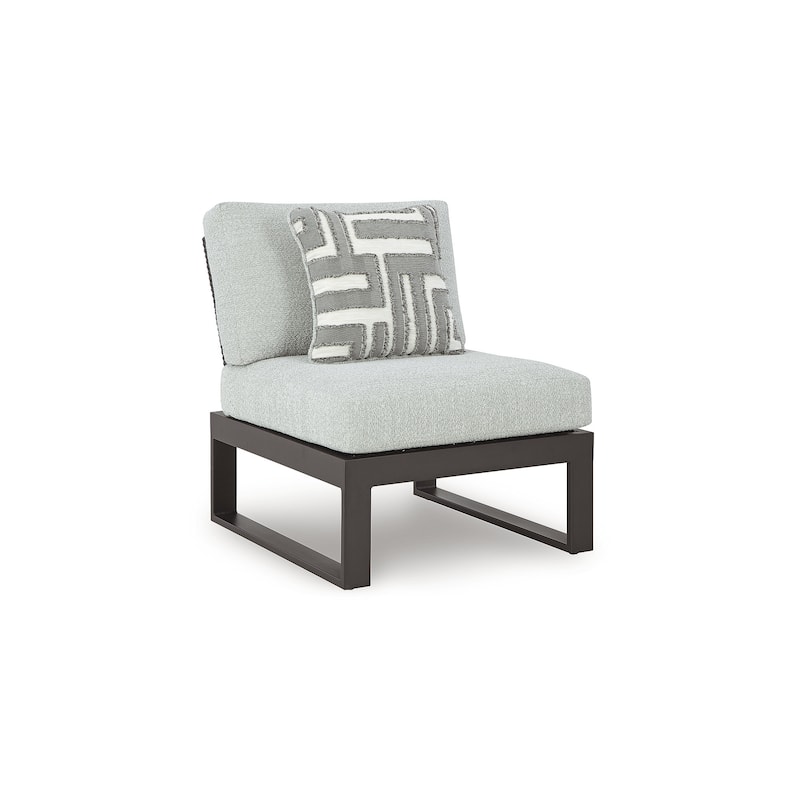 Signature Design by Ashley Beachloft Black/Gray 4-Piece Outdoor Sectional - 58" W x 58" D x 32" H