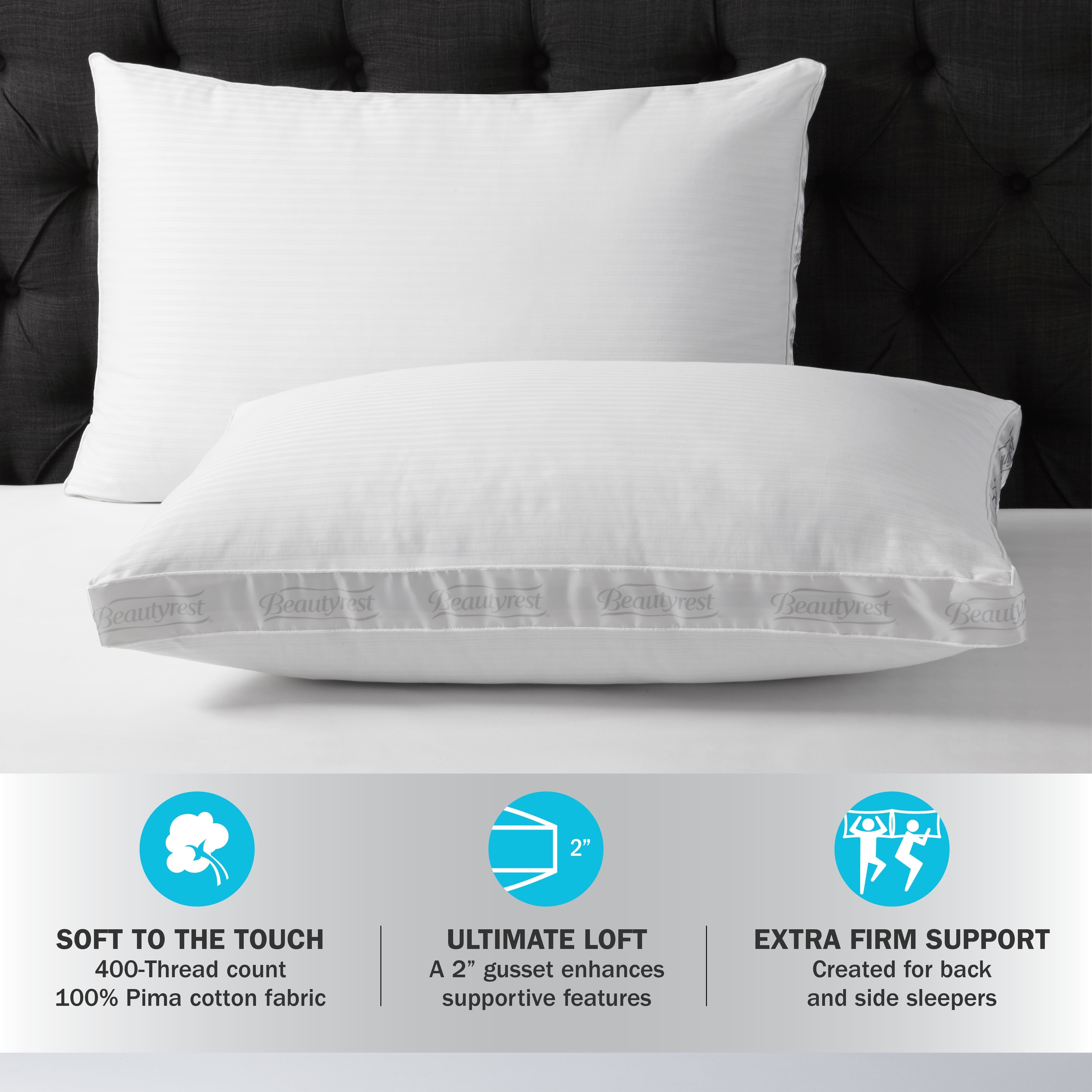 Beautyrest extra firm pillow for back and side sleepers outlet