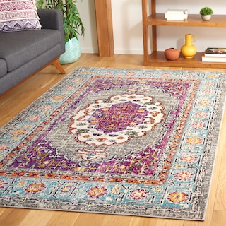 SAFAVIEH Monaco Bertfriede Distressed Boho Rug - Violet/Light Blue - 8' x 10'