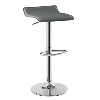Adjustable Armless Swivel PU Leather Bar Stools Chrome Air Lift Counter Height Stools Set of 2