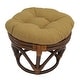 preview thumbnail 14 of 17, Bali 18-inch Footstool with Solid Outdoor Cushion Wheat