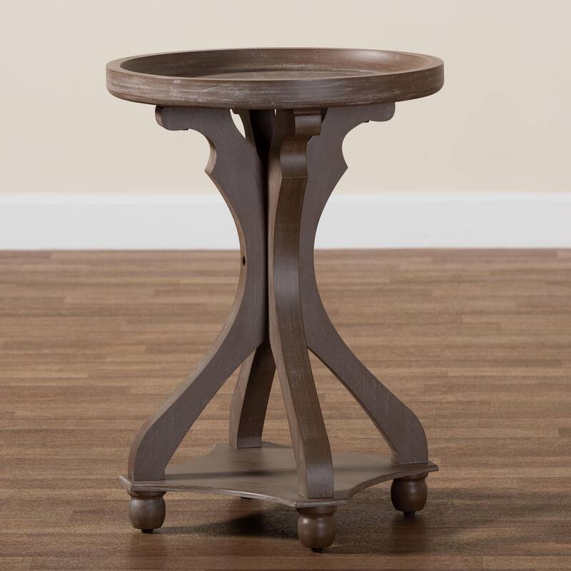 Westlyn French Country Antique Brown Wood End Table