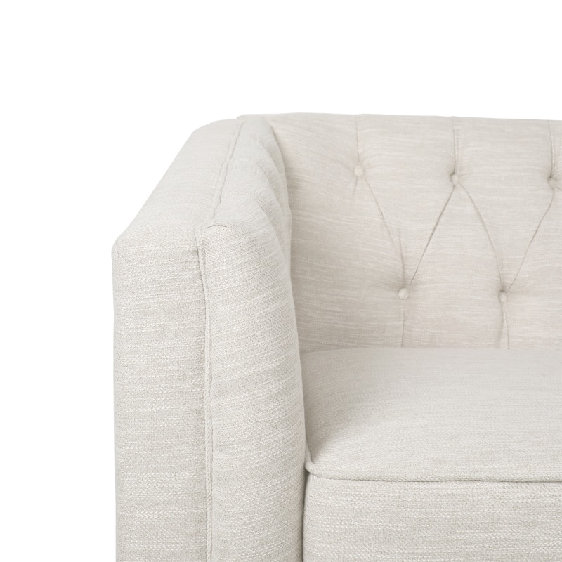 Cantrell Contemporary Faux Leather Tufted Loveseat by Christopher Knight Home