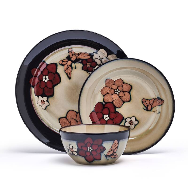 Pfaltzgraff Painted Butterfly 12 Piece Dinnerware Set