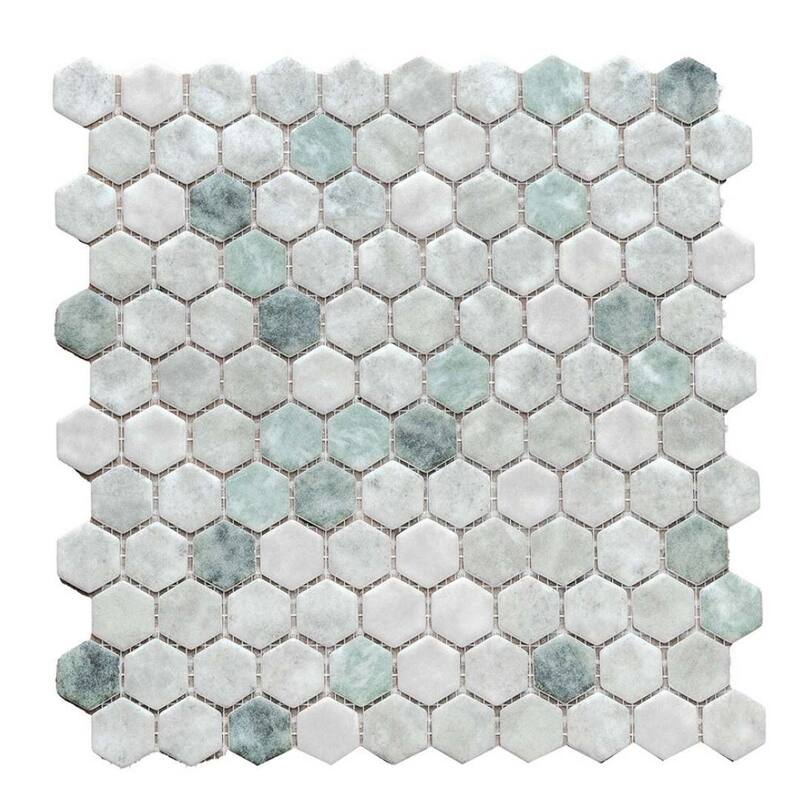 The Tile Life Eterna Hex 1x1 Glass Mosaic Floor & Backsplash Wall Tile