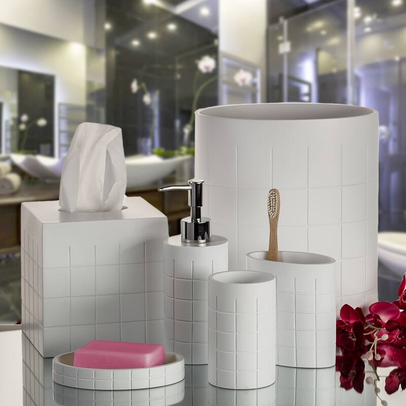 Creative Scents Polar White Space Friendly Bathroom Trash Can