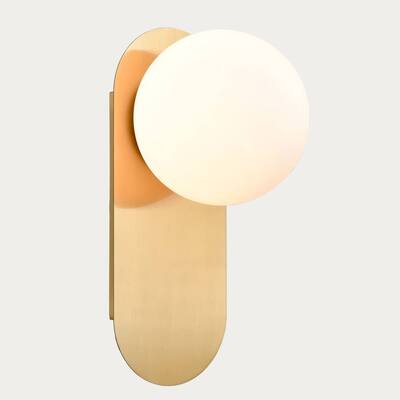 Ibiza Modern Globe Wall Light Sconce with Opal Glass Shade - 1-Light