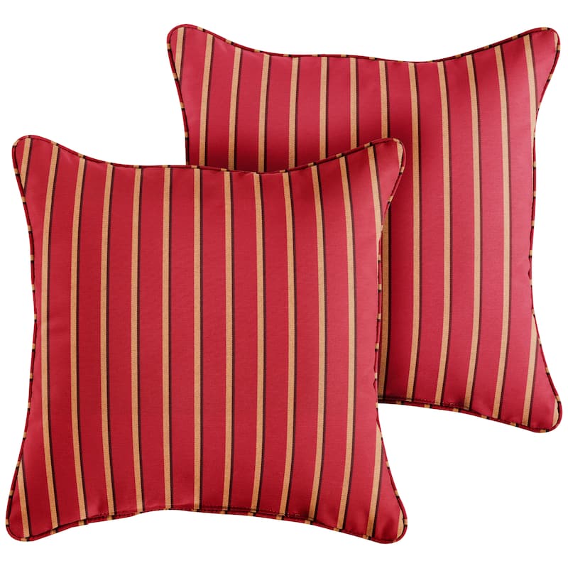 Sorra Home Sunbrella Harwood Crimson Corded Indoor/ Outdoor Pillow Set (Set of 2)