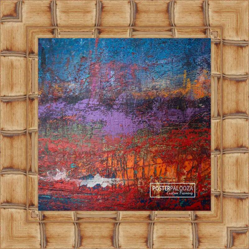 12x12 Natural Wide Bamboo Picture Frame - UV Acrylic, Foam Board Backing, Hanging Hardware - Holds 12x12 Photo