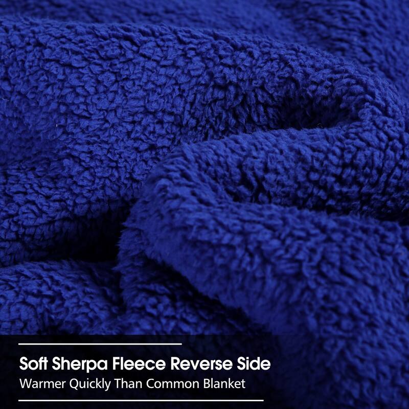 Solid Micromink Sherpa Comforter Bed Set