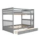 preview thumbnail 6 of 10, Full-Over-Full Bunk Bed with Ladders and Two Storage Drawers