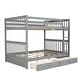preview thumbnail 5 of 7, Full over Full Size Bunk Bed with 2-Drawers and Ladders, Grey