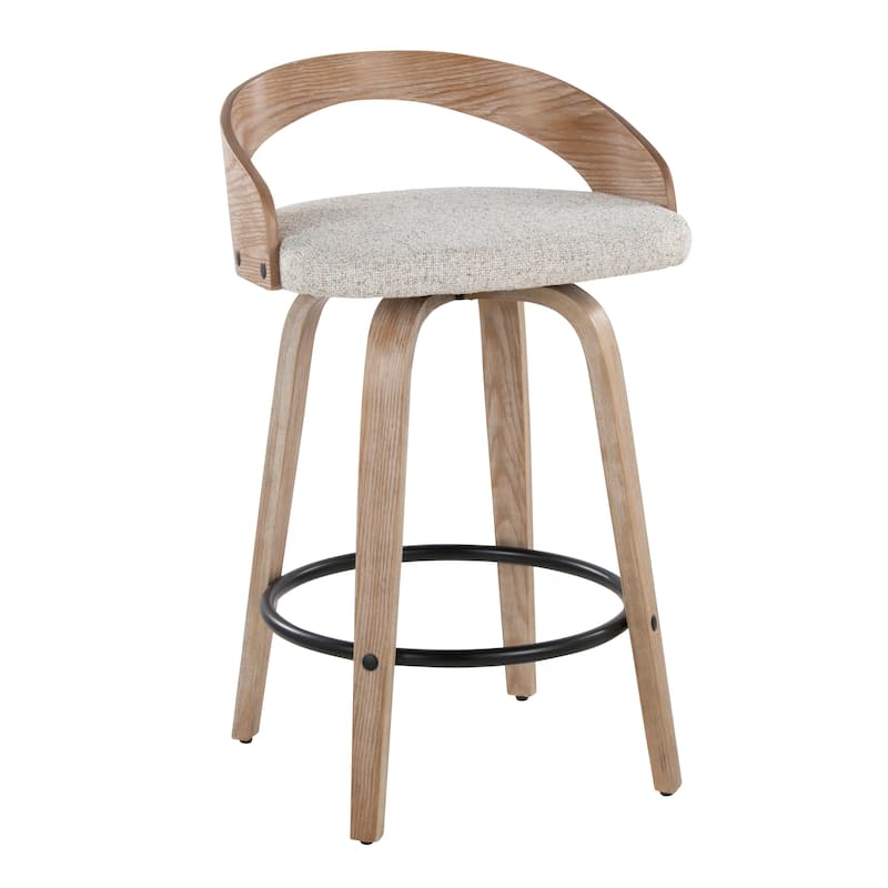 Carson Carrington Stavanger 26" Fixed-Height Counter Stool with Bent Wood Legs & Round Footrest (Set of 2)