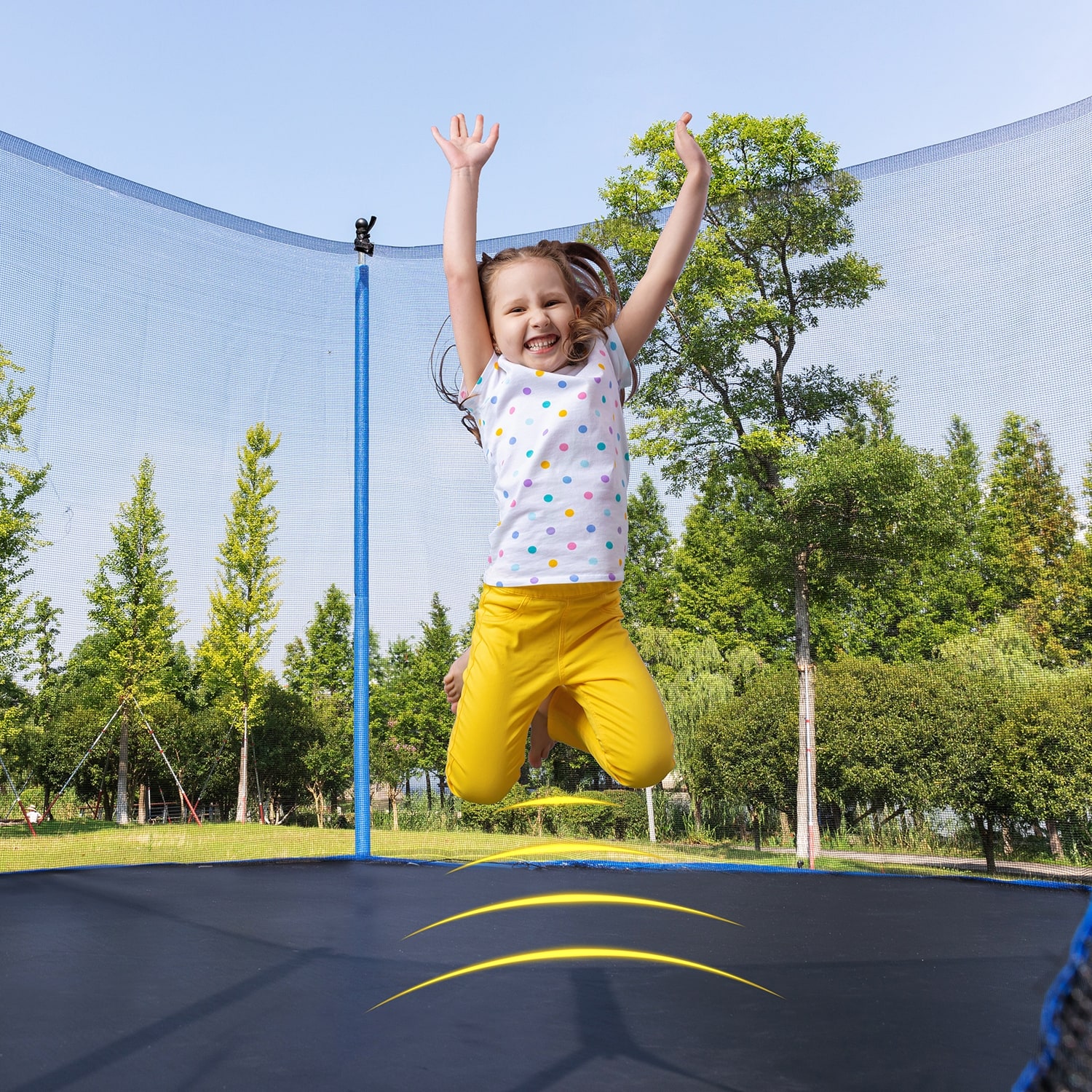 14FT Trampoline with Safety Enclosure Net Heavy Duty Jumping Mat and Spring Cover Padding for Kids and Adults Ladder Bed Bath Beyond 39256317