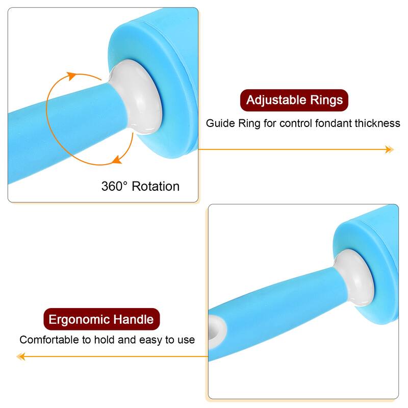 2pcs Silicone Rolling Pins for Baking 52cm x 6.5cm