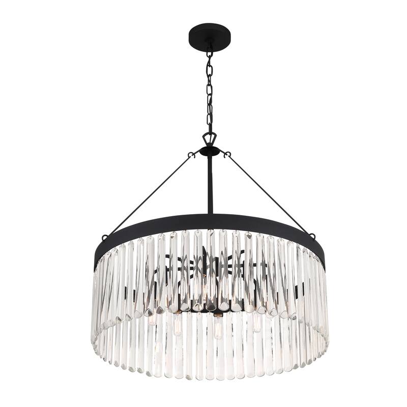 Emory 8 Light Black Forged Chandelier - 24''W x 24.75''H