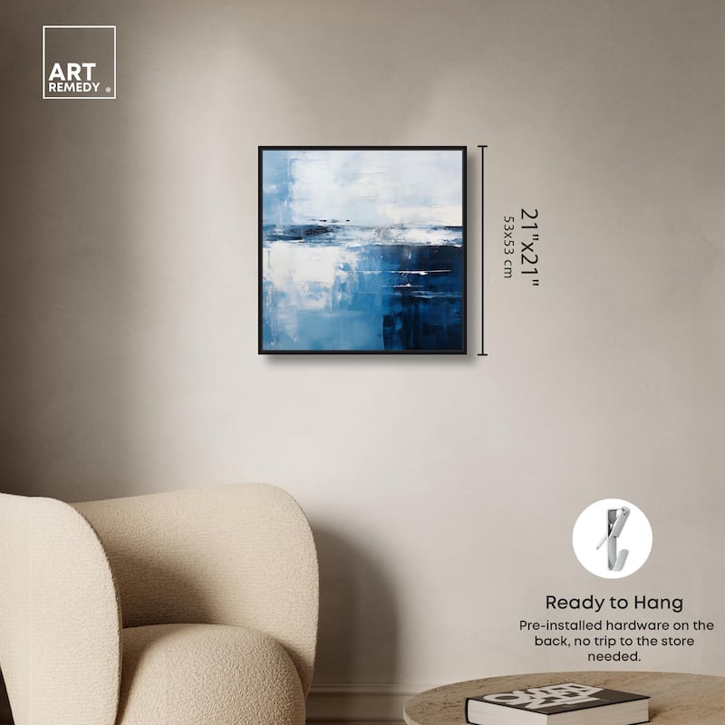 Layers of Blue Canvas by Art Remedy