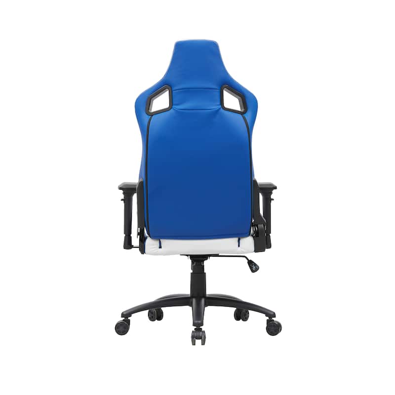 Olive White Vegan Leather Reclining Gaming Chair by Furniture of America
