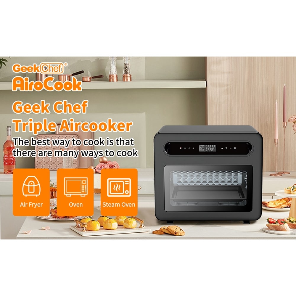 Moss & Stone RNAB09L72YVZT air fryer oven, 6-in-1 toaster oven 23 quart,  airfryer toaster oven for roast, bake, broil, stainless steel accessories  inclu