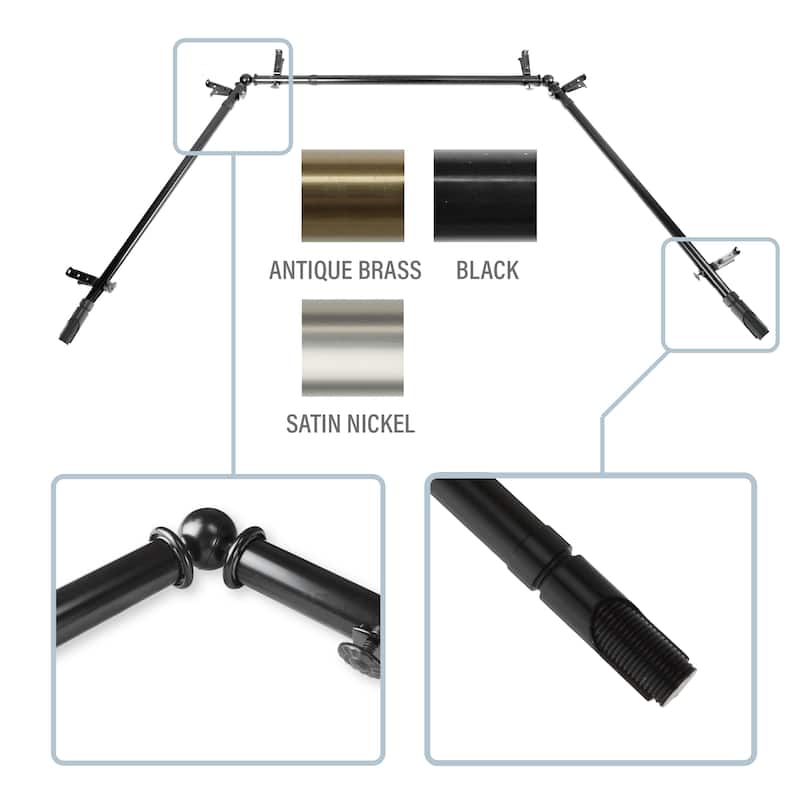 InStyleDesign Barra 13/16" Bay curtain rod 20"-36", 38"-72"