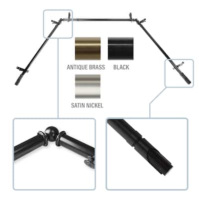 InStyleDesign Barra 13/16" Bay curtain rod 20"-36", 38"-72"