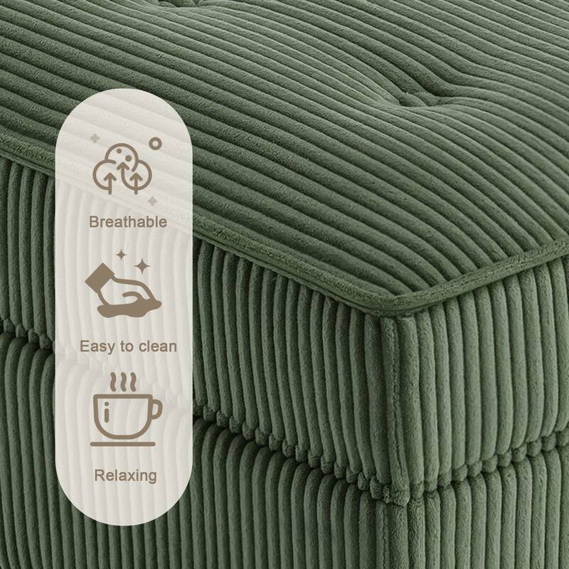 Modular Corduroy Armless Chair Upholstered Lounge Sofa