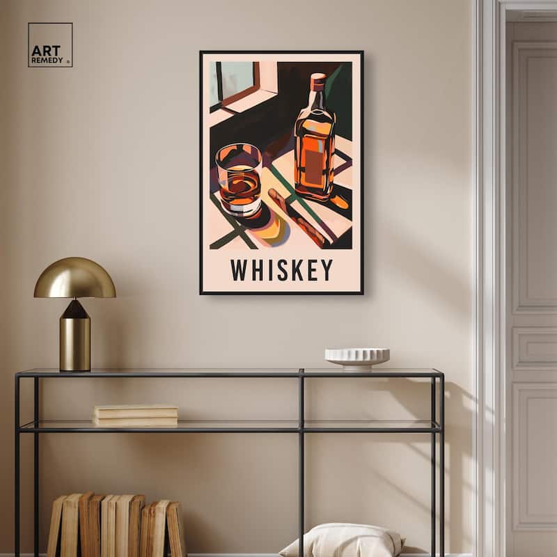 Whiskey Poster Canvas by Art Remedy
