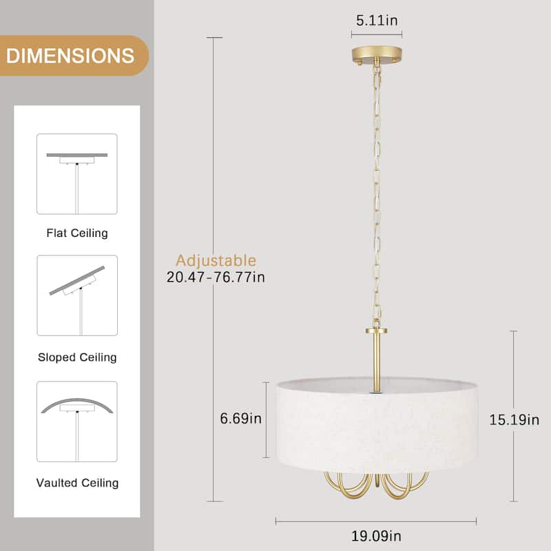 5-Light Modern Candlestick Hanging Linear Chandelier Lighting Fixture for Kitchen Island