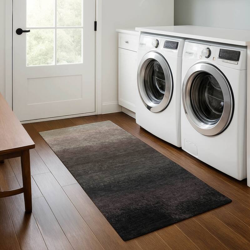 Premium Washable Super Soft Abstract Ombre Mayfield Rug - Black - 2'3" x 7'6"