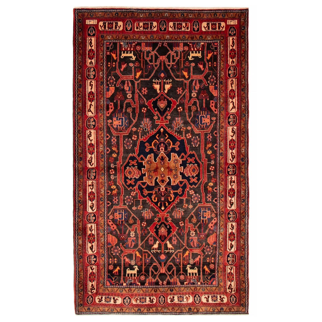 ECARPETGALLERY Hand-knotted Anatolian Vintage Black, Red Wool Rug - 5'2 x 9'1