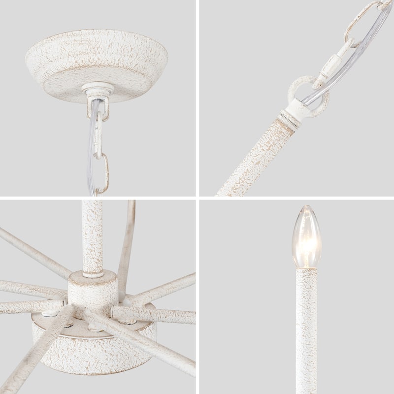 Farmhouse Chandelier, 8-Light Classic Candle Metal Chandelier for Dining Room Living Room Bedroom Kitchen - W26.96"x H34.44"