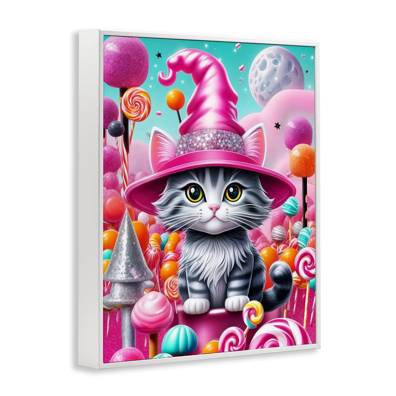 Stupell Kitten Among Pink Candies Framed Giclee Art Design By Tabz Jones