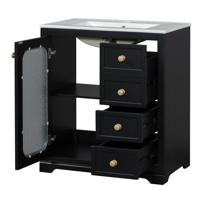 Bathroom Vanity With Glass Door