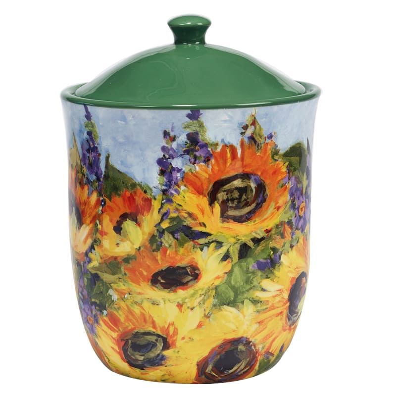 Certified International Sunflower Bouquet 3 piece Canister Set, 54 oz., 72 oz., 104 oz. - 54 oz., 72 oz., 104 oz.