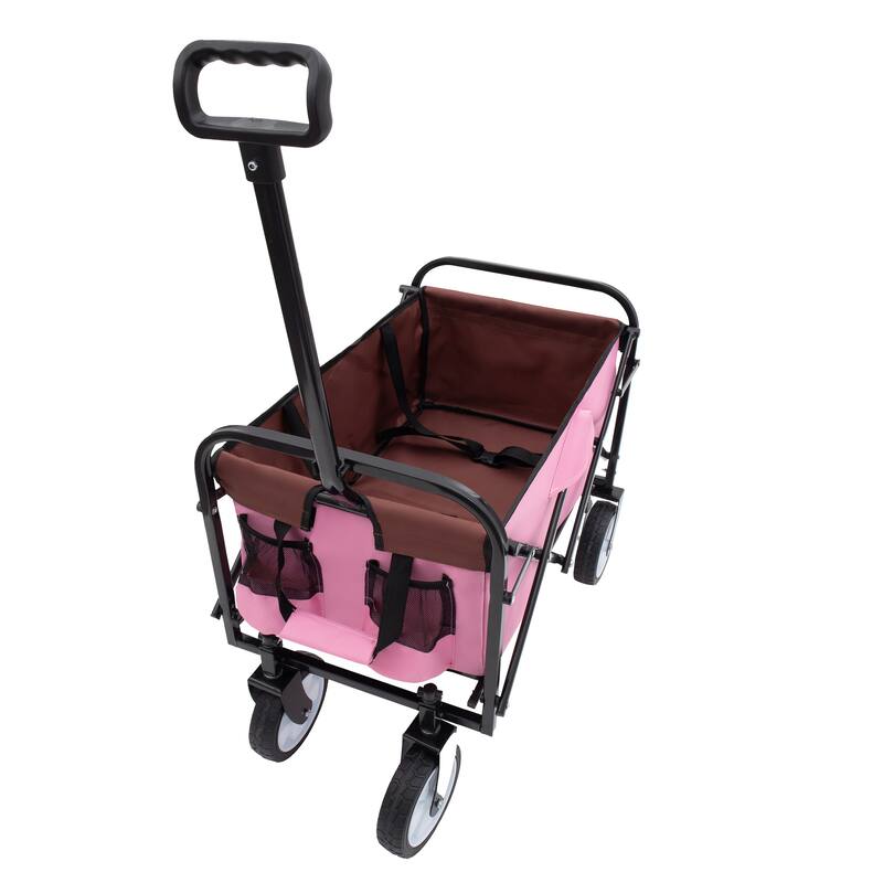 Foldable Wagon Cart with strapping system - Pink