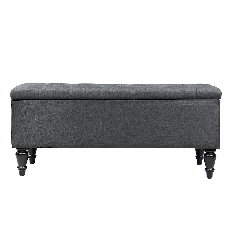 Maypex 38" Fabric Upholstered Tufted Storage Bench - Grey