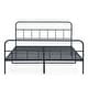 preview thumbnail 9 of 8, Minimalist Metal Bed Frame Iron Slat Support Metal Platform Bed Frame for Bedroom Dorm, Square Tube Frame Design, King, Black