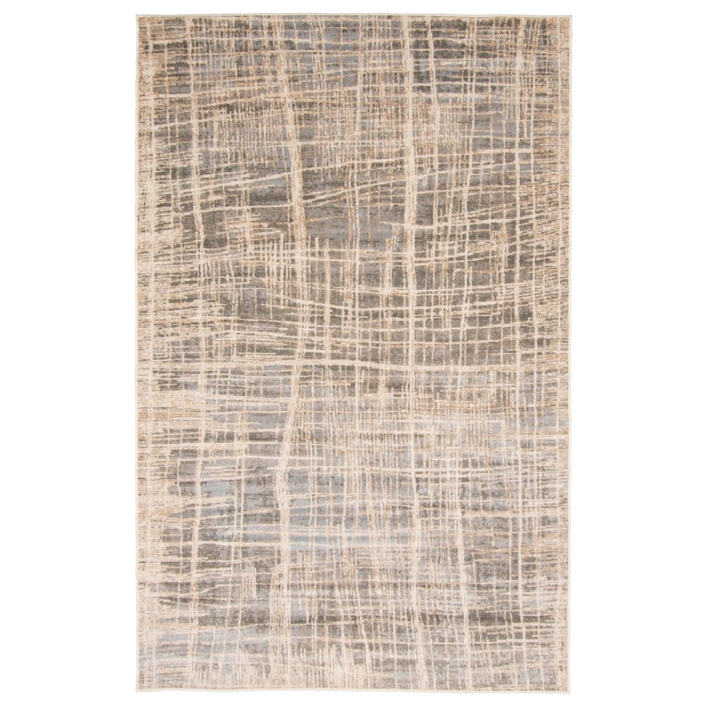 ECARPETGALLERY Machine Woven Lattice Grey Area Rug