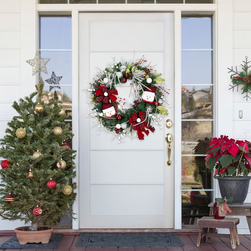 Snowmen and Icicles Pine Artificial Christmas Wreath - 40" - Unlit