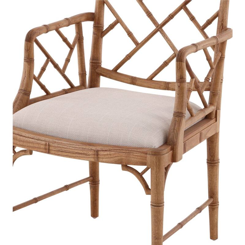 Furniture Classics Sawyer Natural Mahogany Upholstered Arm Chair