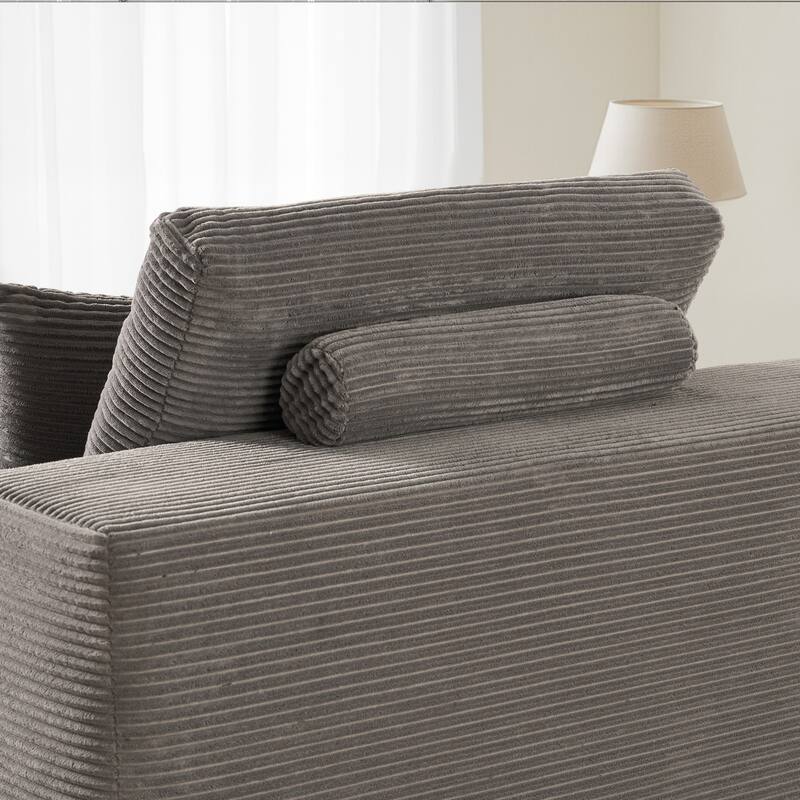 OVIOS Plush Convertible Floor Lounge Sofa with Cup Holder