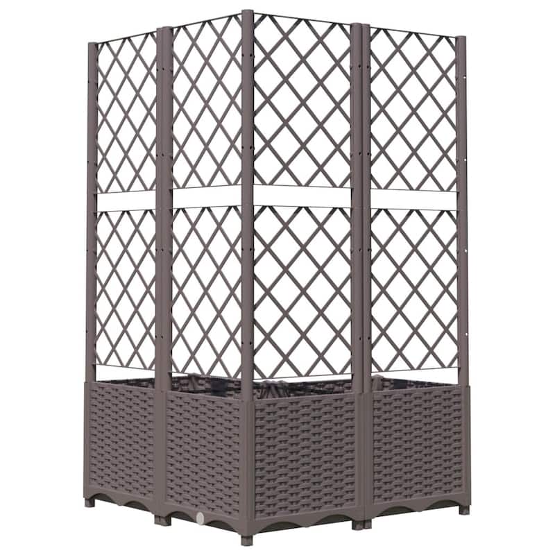 vidaXL Garden Planter with Trellis Plant Pot Flower Box Raised Bed Outdoor PP